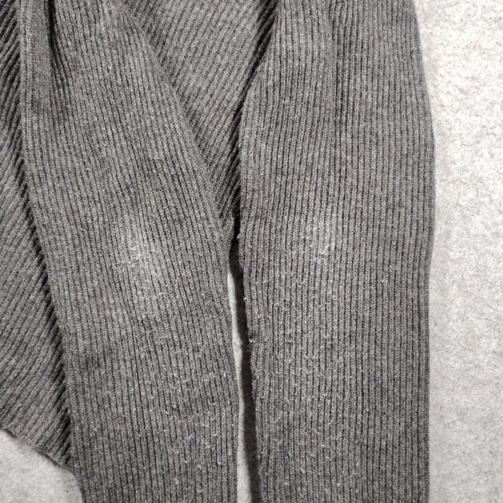 Banana Republic Ribbed Button Mock Neck Merino Wool Sweater Men's Large Gray